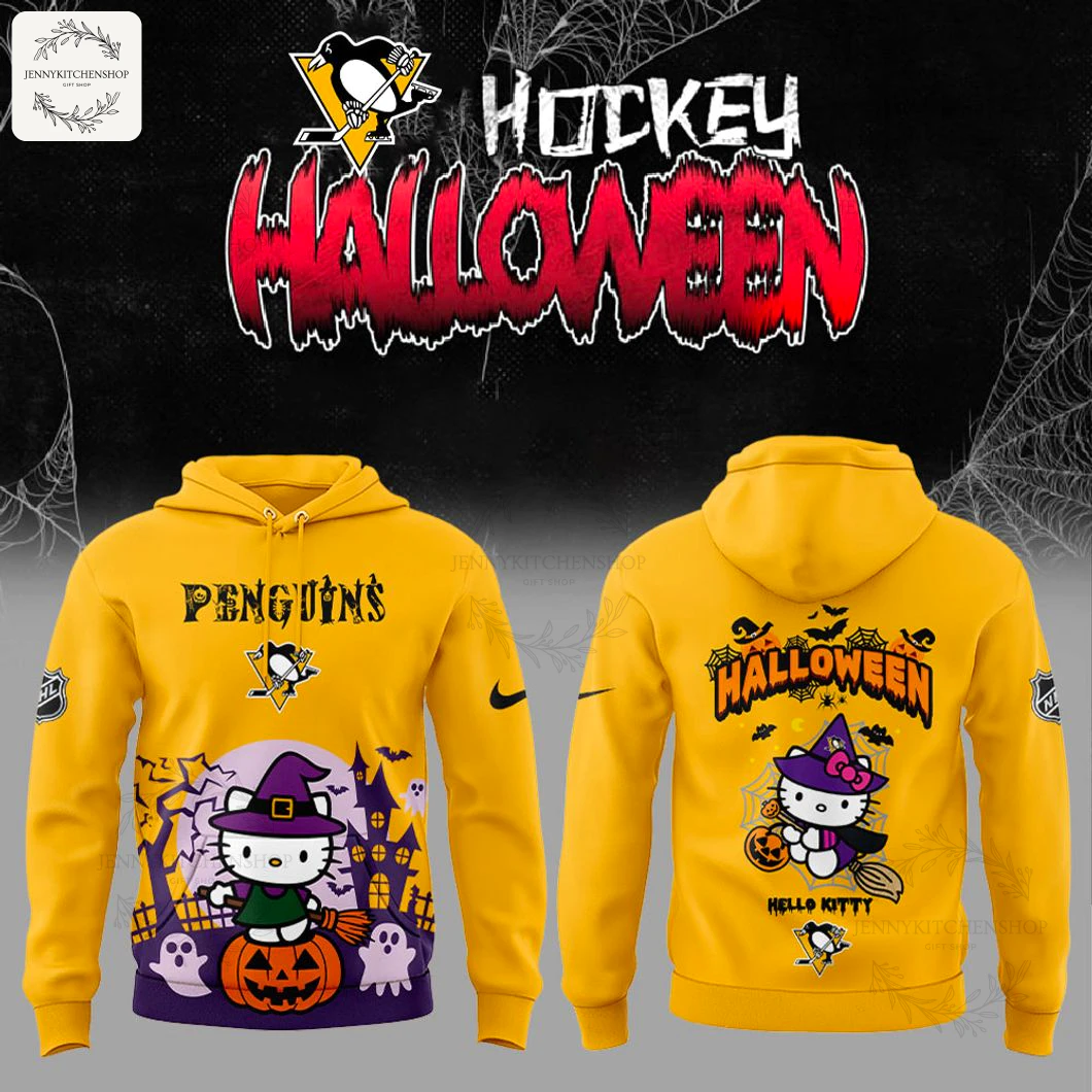 Pittsburgh Penguins X Hello Kitty Happy Halloween 2025 Limited Hoodie 1