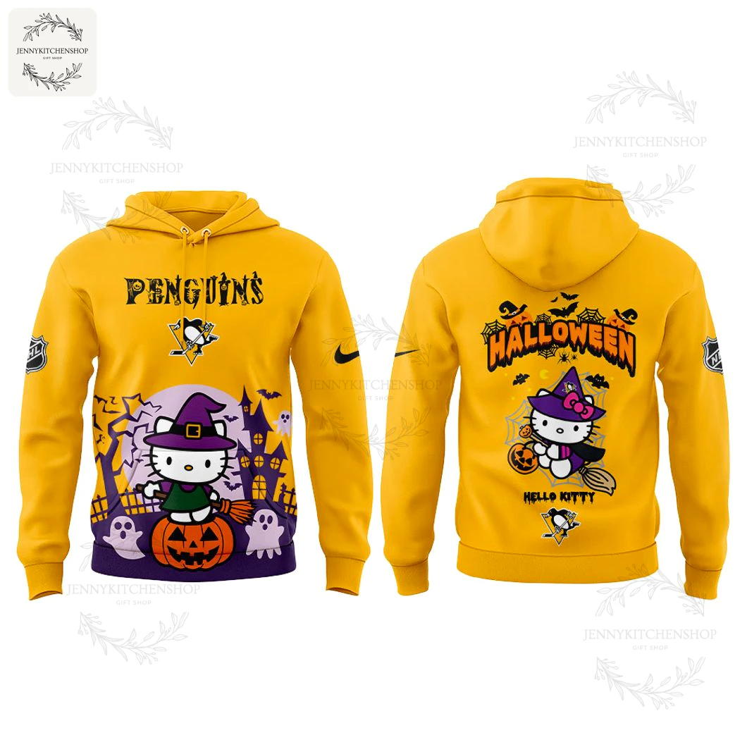 Pittsburgh Penguins X Hello Kitty Happy Halloween 2025 Limited Hoodie 2