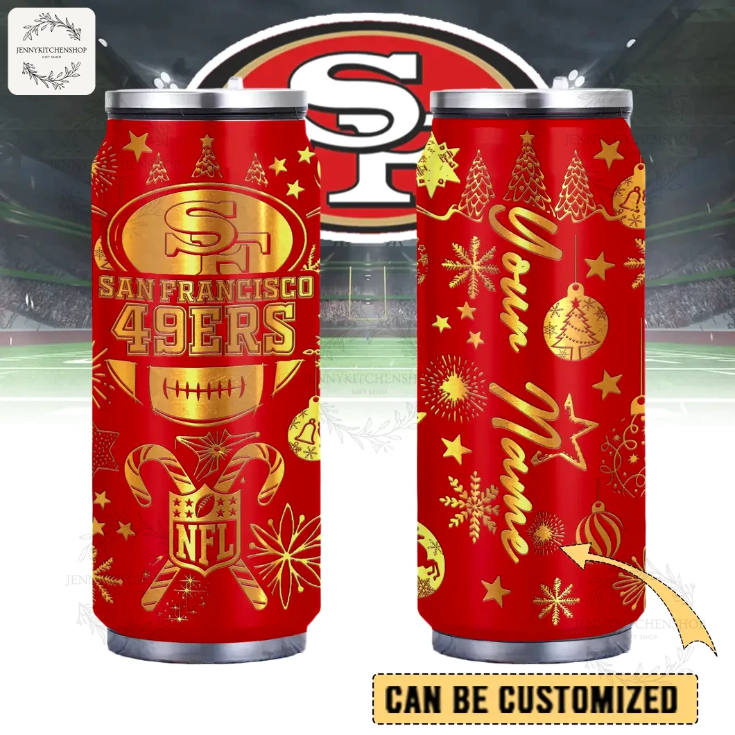 San Francisco 49ers x Christmas Can Shaped Tumbler Gifts For Fan