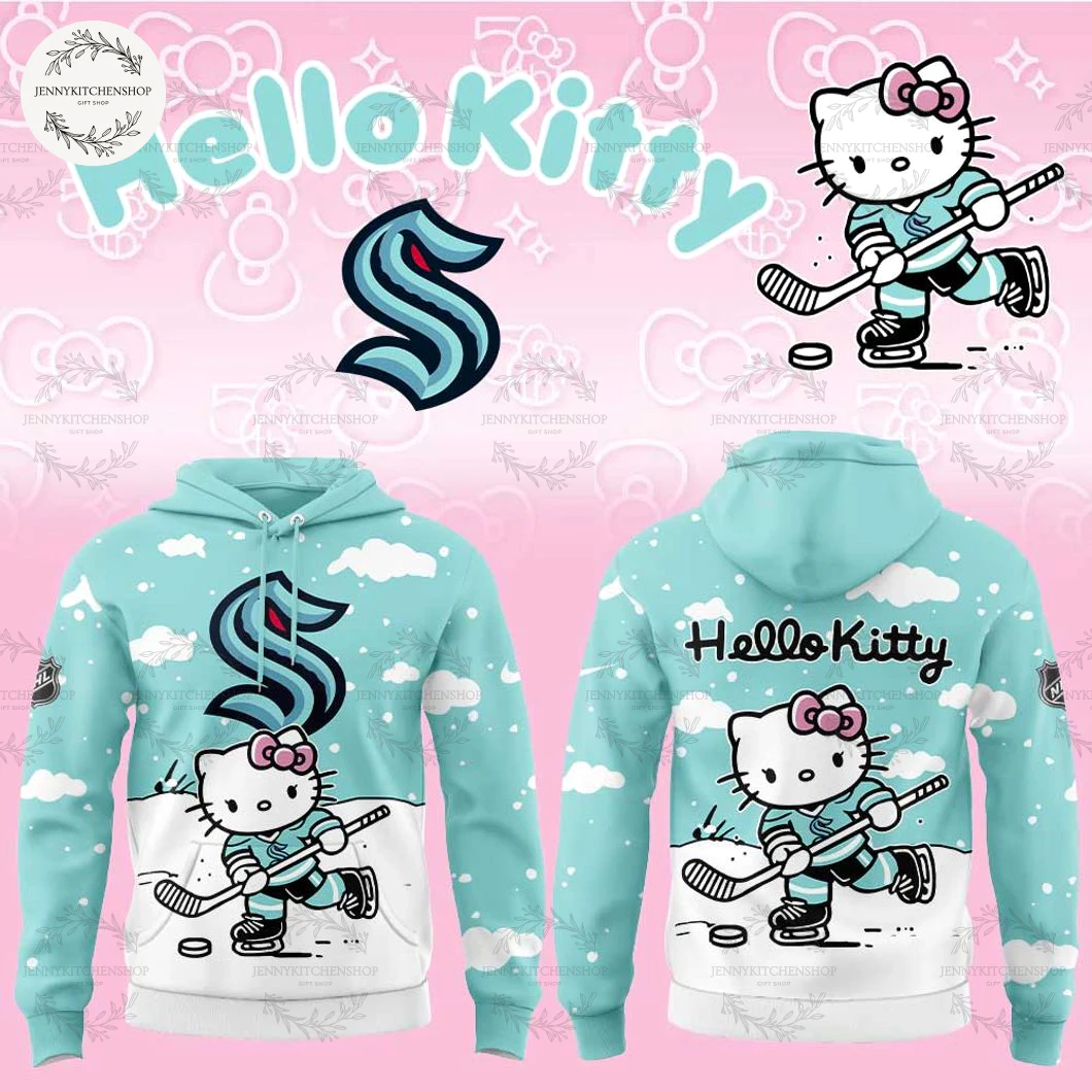Seattle Kraken Hello Kitty Fans New Hoodie Seattle Kraken Hello Kitty Fans New Hoodie