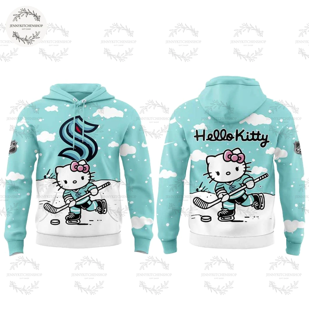 Seattle Kraken Hello Kitty Fans New Hoodie Seattle Kraken Hello Kitty Fans New Hoodie