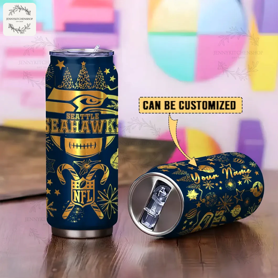 Seattle Seahawks X Christmas Can Shaped Tumbler Gifts For Fan 4