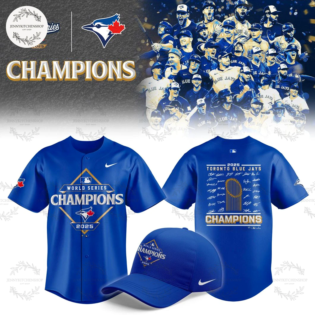 Toronto Blue Jays 2025 World Series Champion Signature Teams Jersey Cap Toronto Blue Jays 2025 World Series Champion Signature Teams Jersey Cap