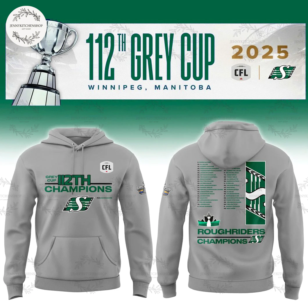 2025 Saskatchewan Roughriders Grey Cup Champions Limited Hoodie