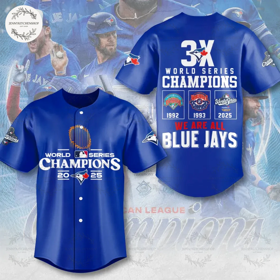 3X Blue Jays Champions World Series 1992,1993,2025 Limited Jersey
