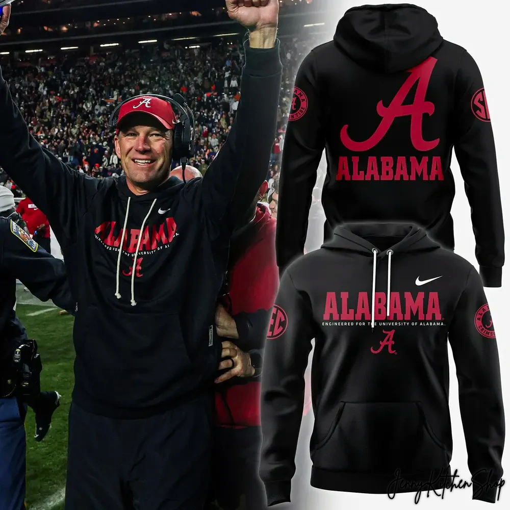 Alabama Crimson Tide Football x Coach Kalen DeBoer Black 2025 Hoodie Alabama Crimson Tide Football x Coach Kalen DeBoer Black 2025 Hoodie
