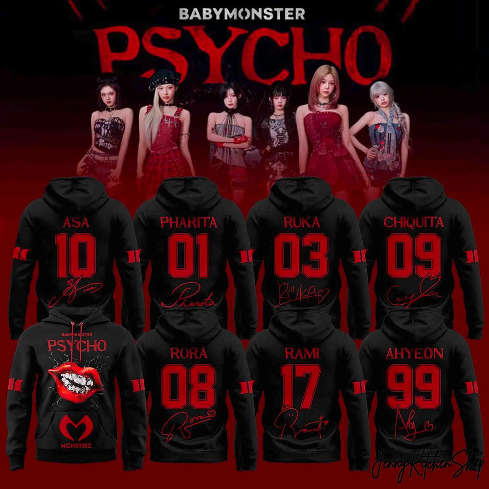 BABYMONSTER Psycho Teams 2025 We Go Up Hoodie