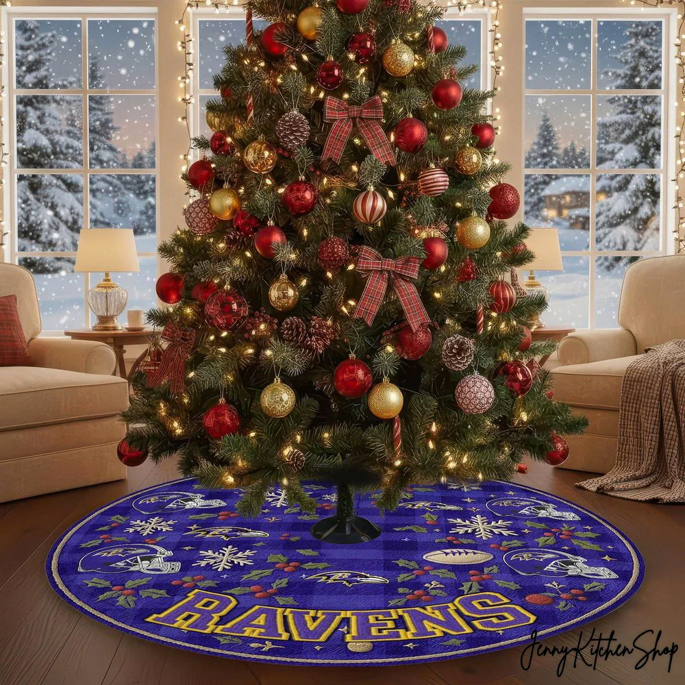 Baltimore Ravens Christmas Tree Skirt