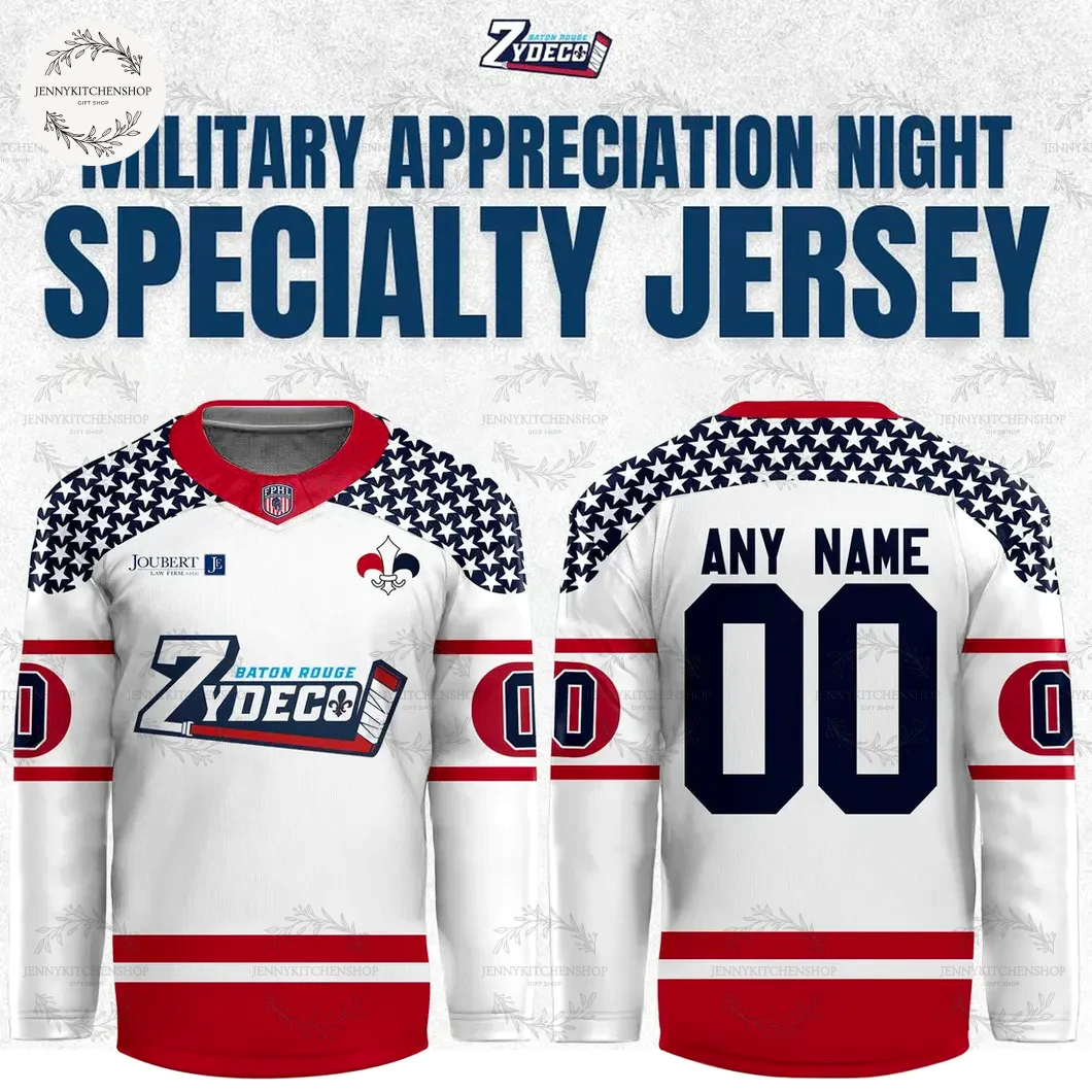 Baton Rouge Zydeco Military Night 2025 Hockey Jersey