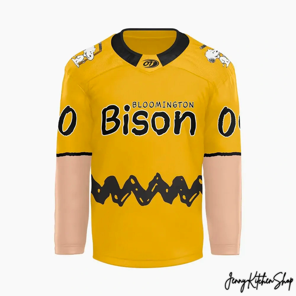 Bloomington Bison 2025 Peanuts Teddy Bear Toss Hockey Jersey