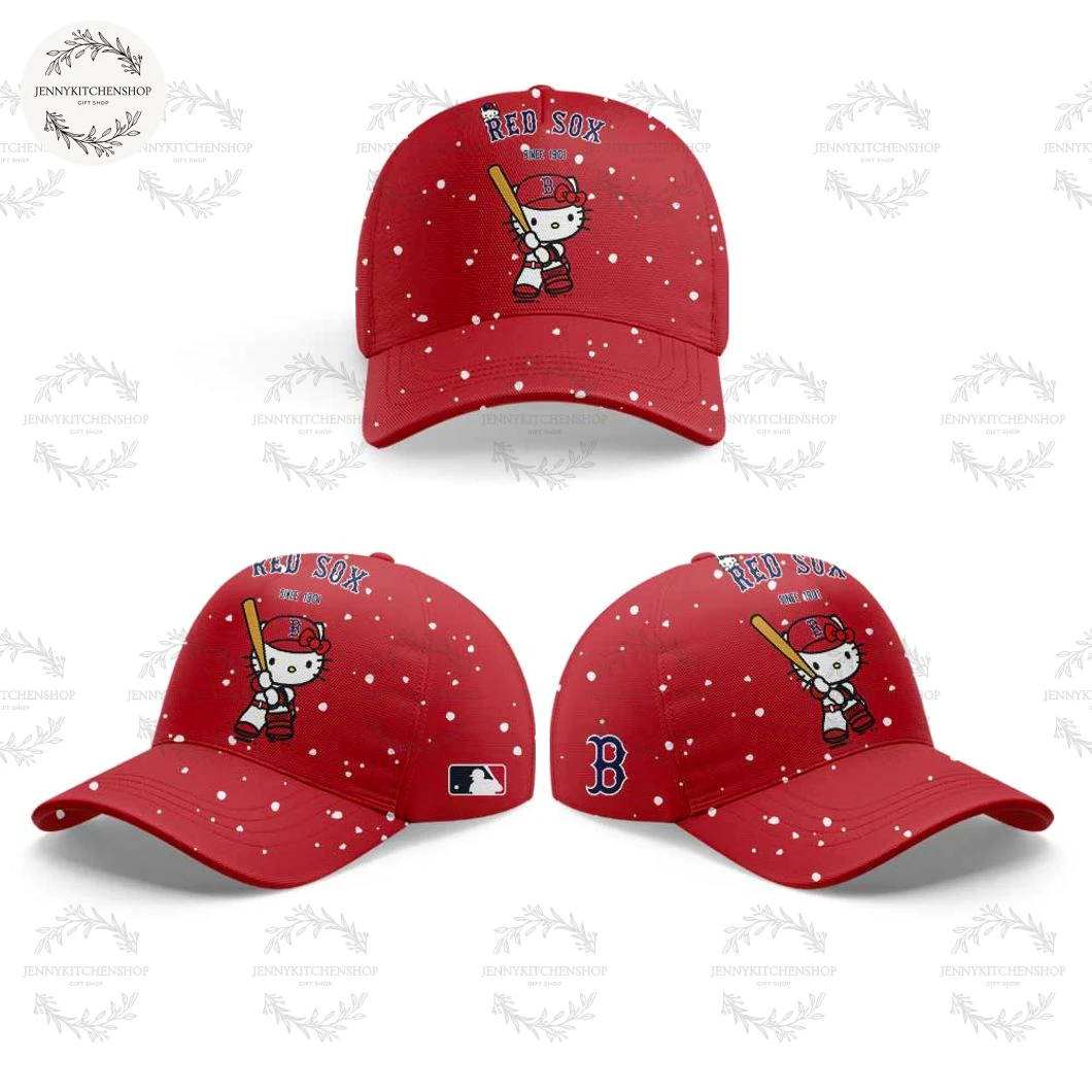 Boston Red Sox x Hello Kitty Limited Gift Christmas Beautiful Baseball Jersey