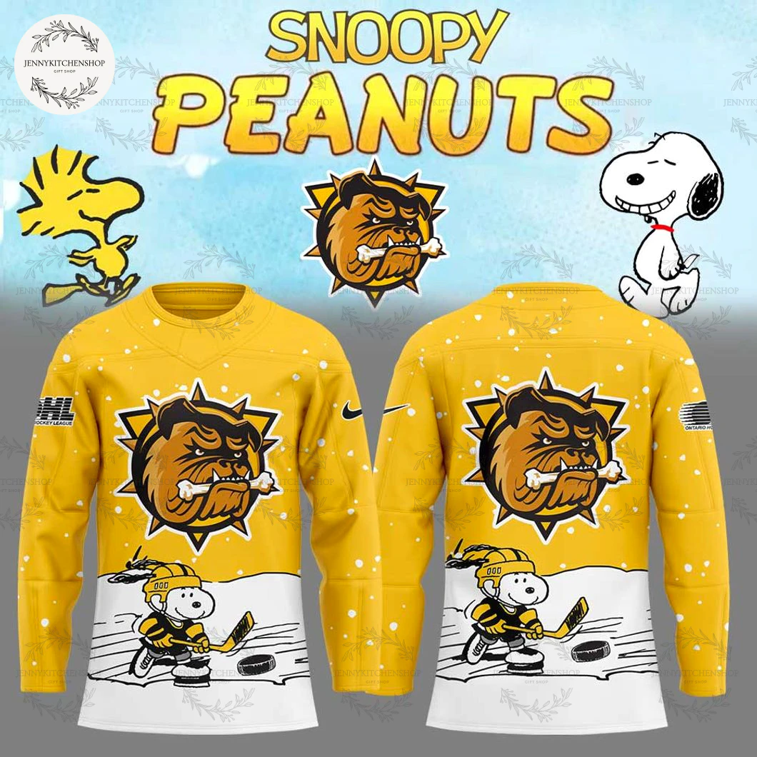 Brantford Bulldogs x Snoopy and Peanuts 2025 Limited Hockey Jersey Brantford Bulldogs x Snoopy and Peanuts 2025 Limited Hockey Jersey
