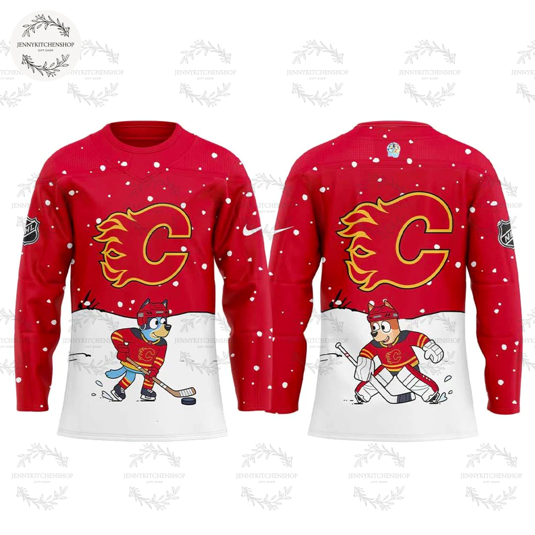 Calgary Flames 2025 Bluey And Bingo New Jersey