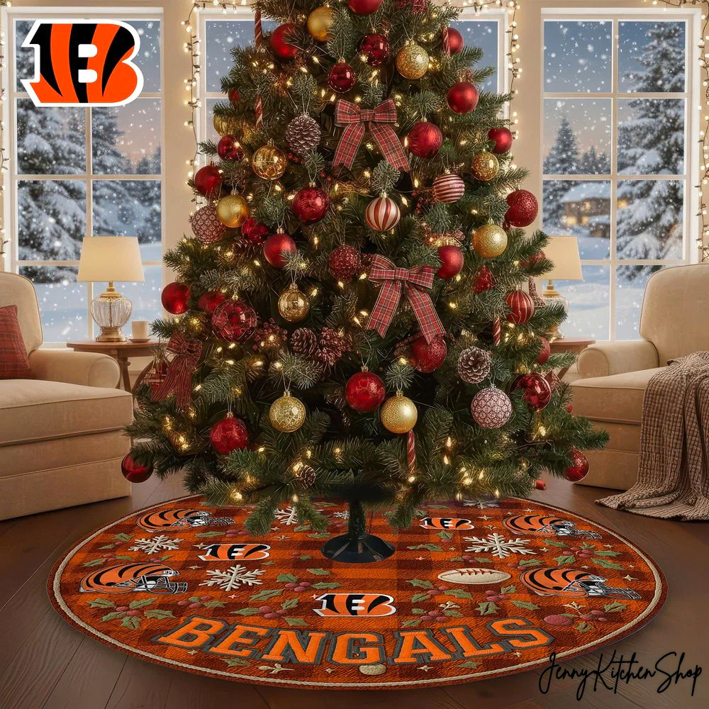 Cincinnati Bengals Christmas Tree Skirt
