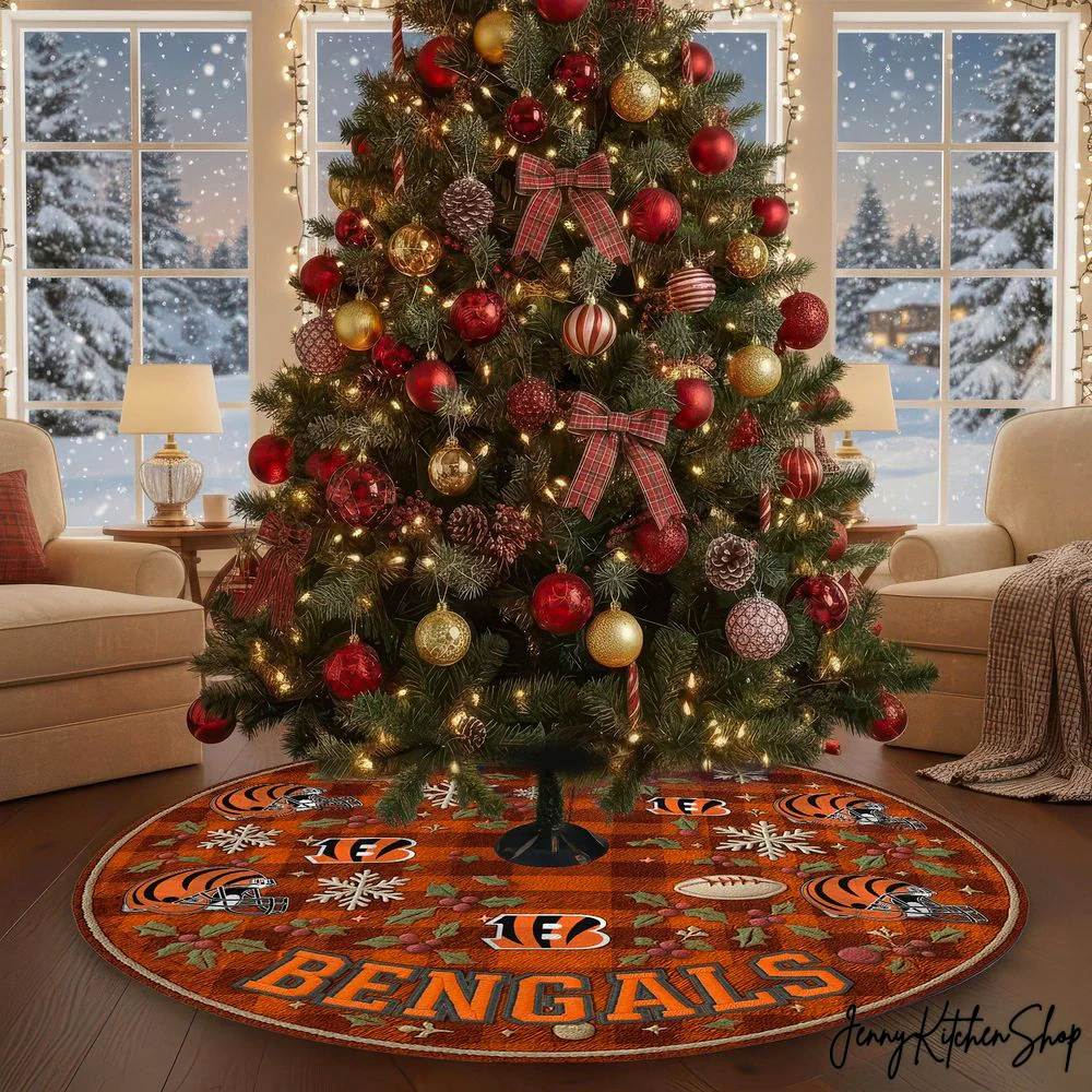 Cincinnati Bengals Christmas Tree Skirt