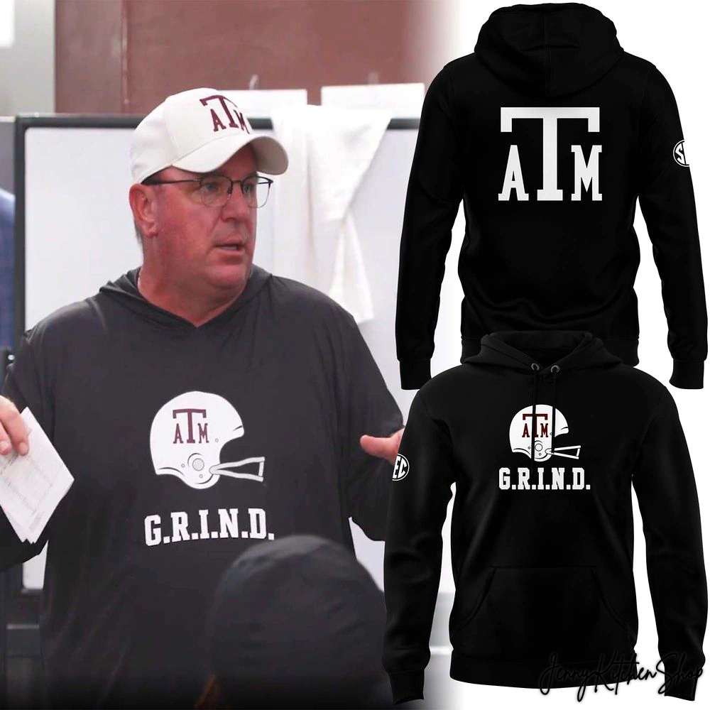 Coach Mike Elko Texas A&M Football GRIND Black Hoodie