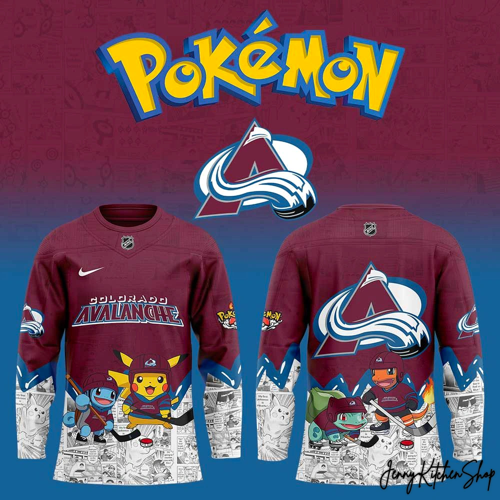 Colorado Avalanche x Pokémon 2025 Hockey Jersey Colorado Avalanche x Pokémon 2025 Hockey Jersey