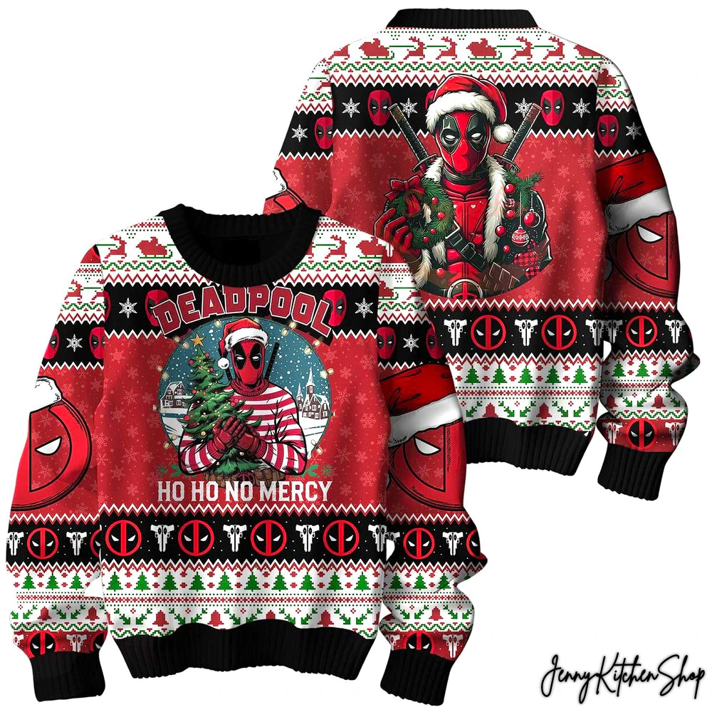 Deadpool Ho Ho No Mercy Christmas Ugly Sweater