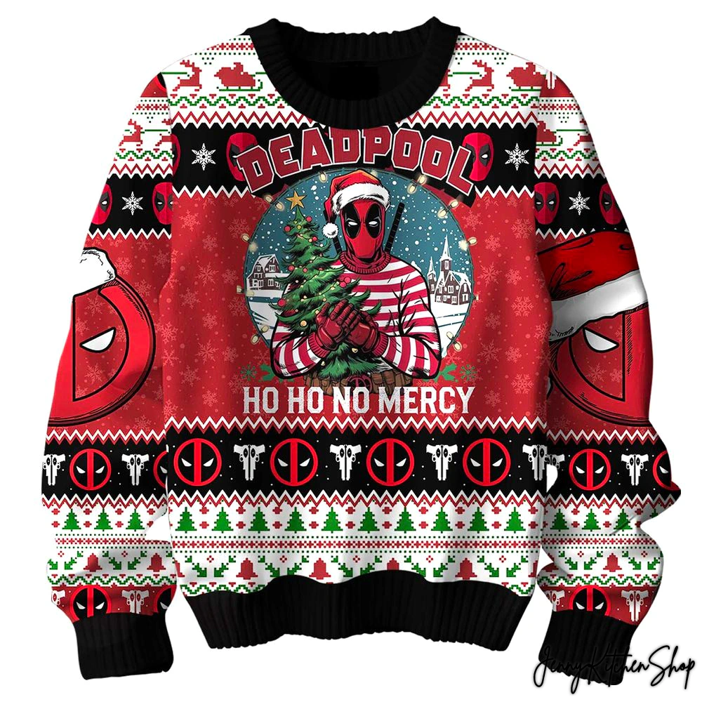 Deadpool Ho Ho No Mercy Christmas Ugly Sweater