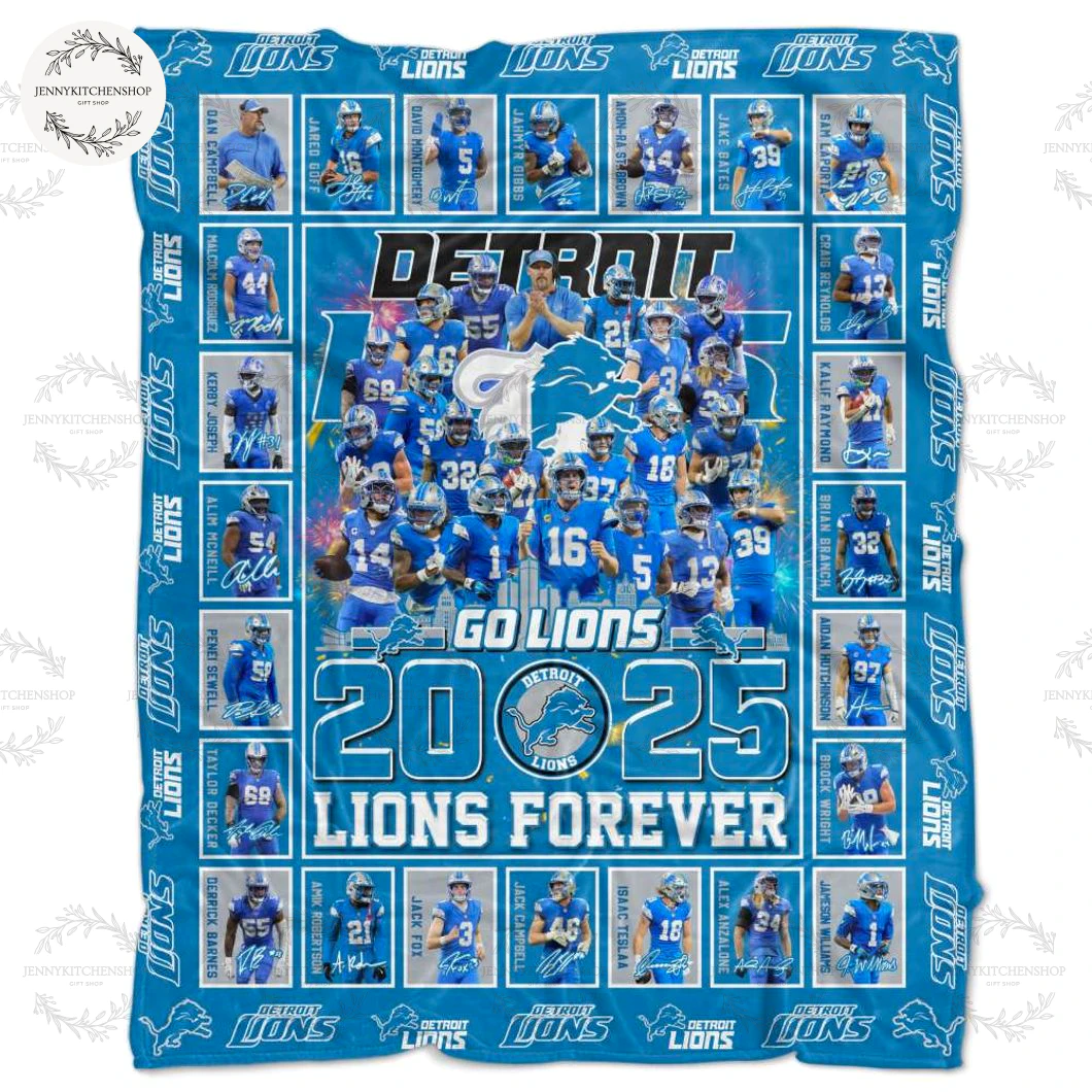 Detroit Lions 2025 Go Lions Forever Fleece Blanket