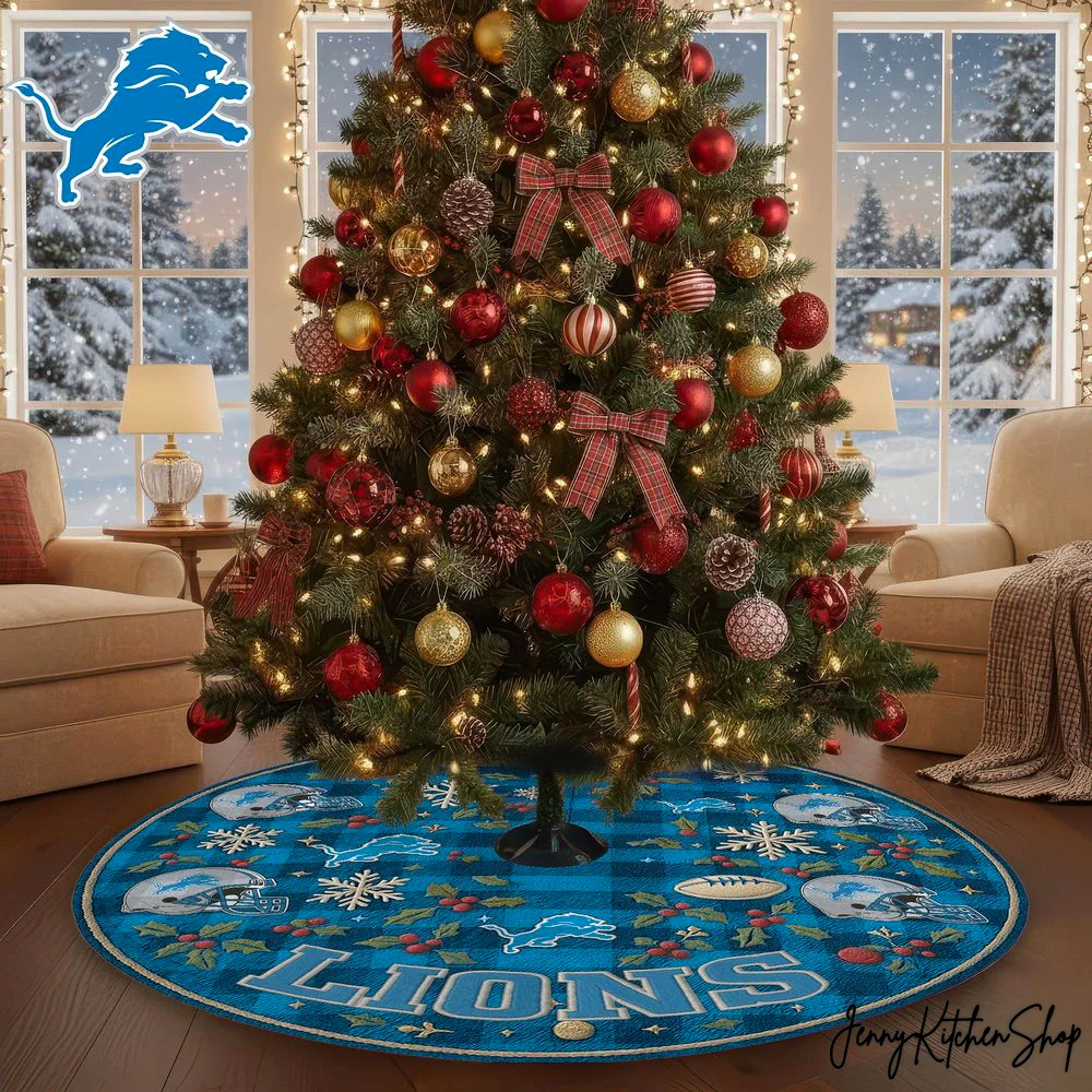 Detroit Lions Christmas Tree Skirt