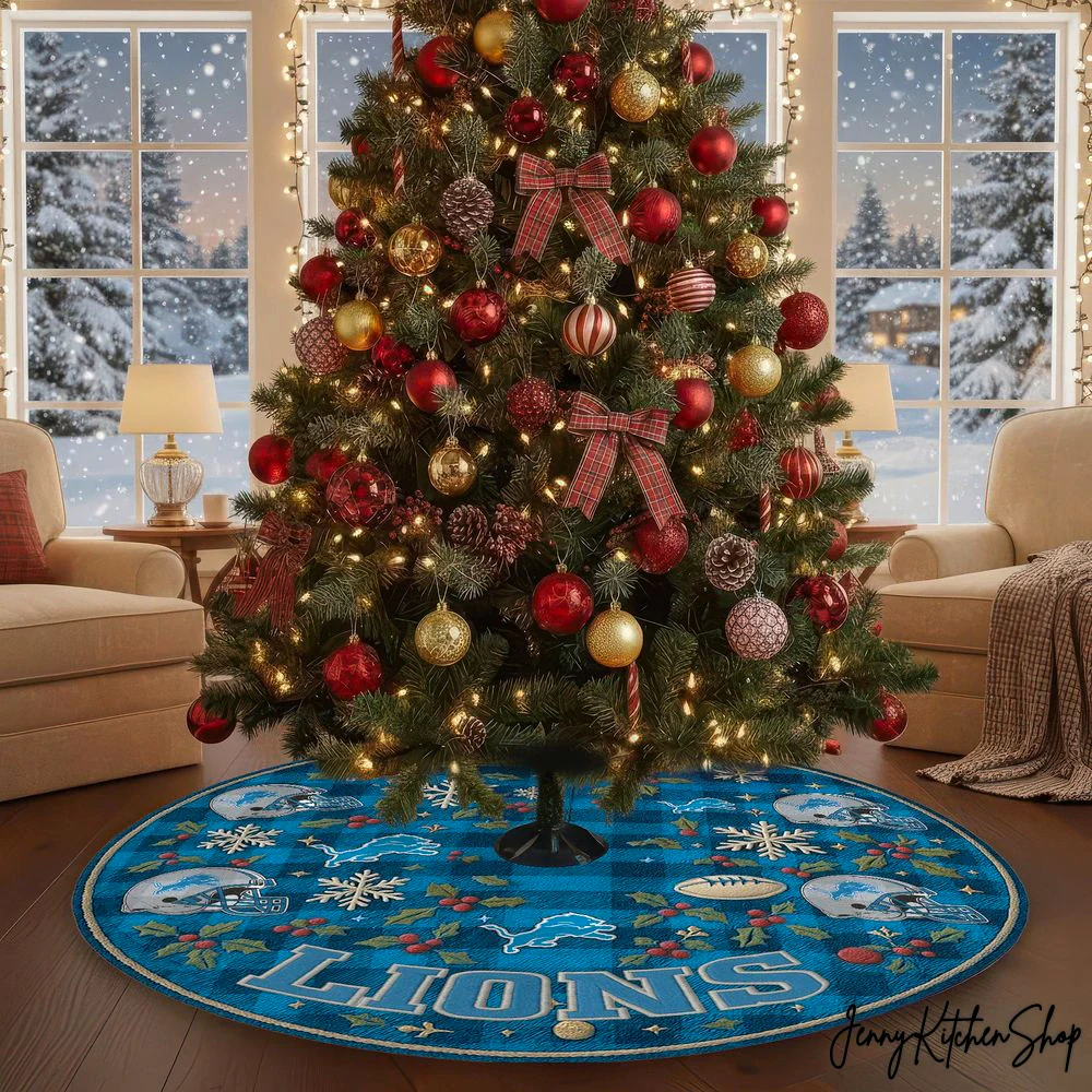 Detroit Lions Christmas Tree Skirt