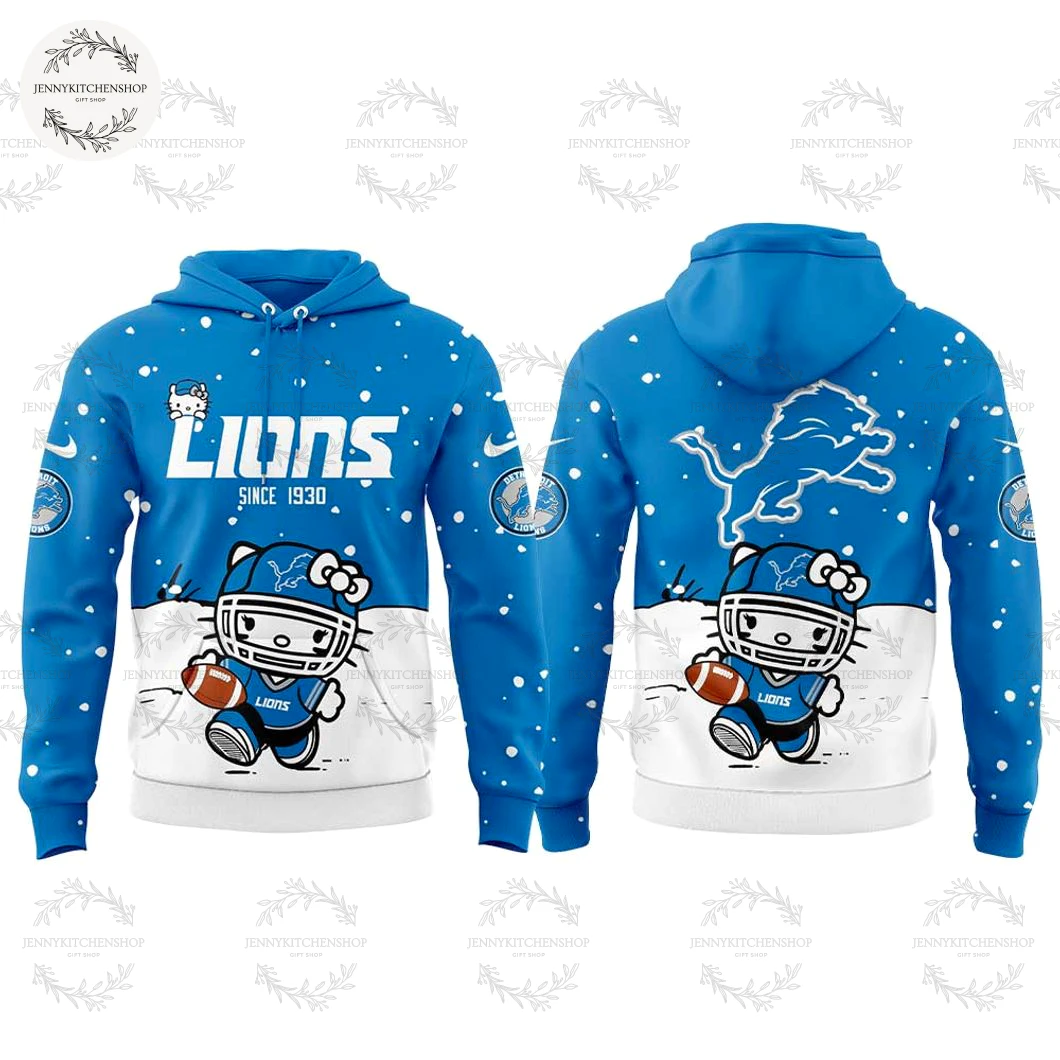 Detroit Lions x Hello Kitty 2025 Since 1930 Hoodie Cap