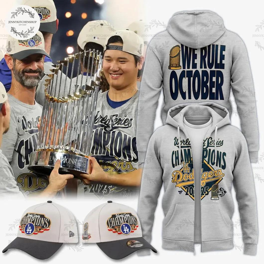 Dodgers 2025 World Series Champions Limited Gray Zip Hoodie