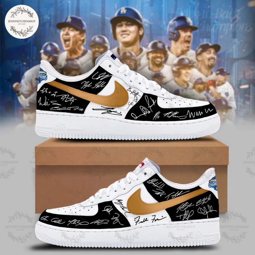 Dodgers Champions 2025 Signature All Teams Air Force 1 Shoes