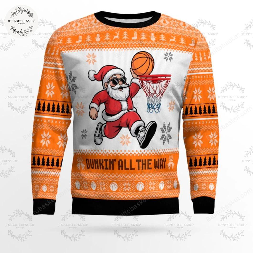 Dunkin All The Way Ugly Christmas Sweater