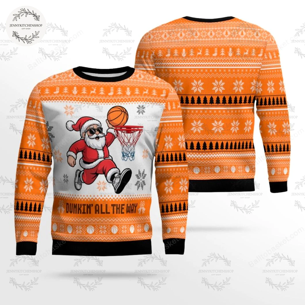 Dunkin All The Way Ugly Christmas Sweater