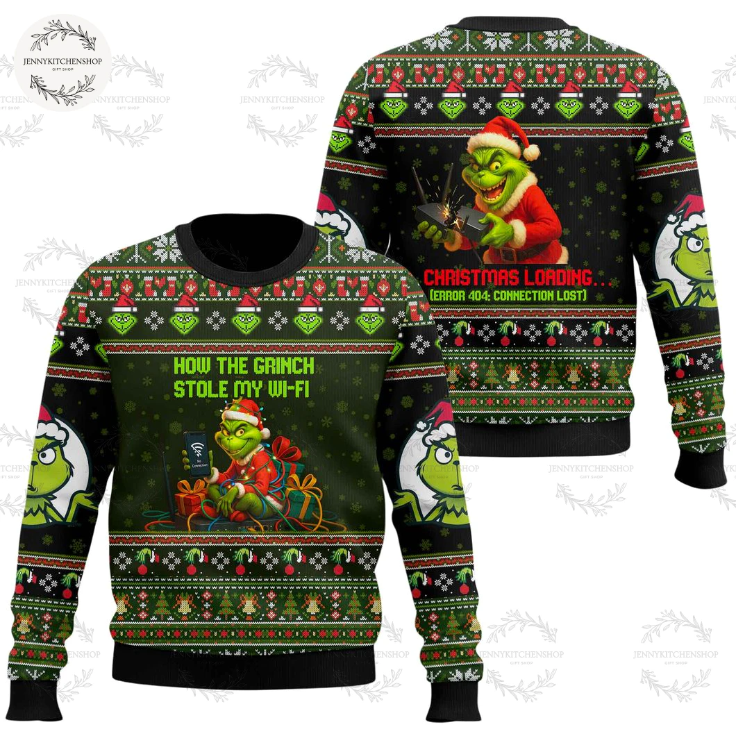 How The Grinch Stole My Wifi Christmas Ugly Sweater
