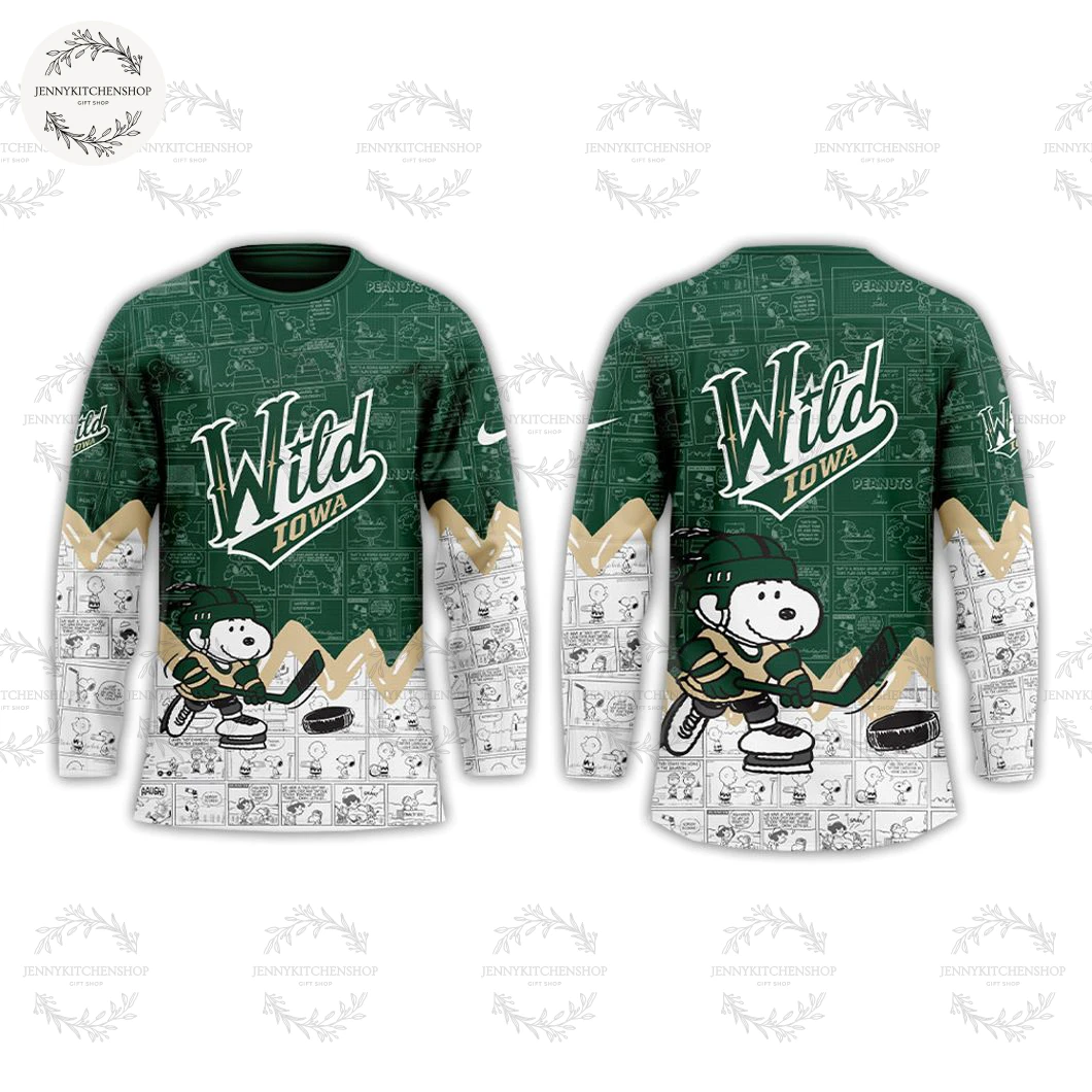 Iowa Wild x Peanuts 2025 Limited Edition Hockey Jersey Iowa Wild x Peanuts 2025 Limited Edition Hockey Jersey