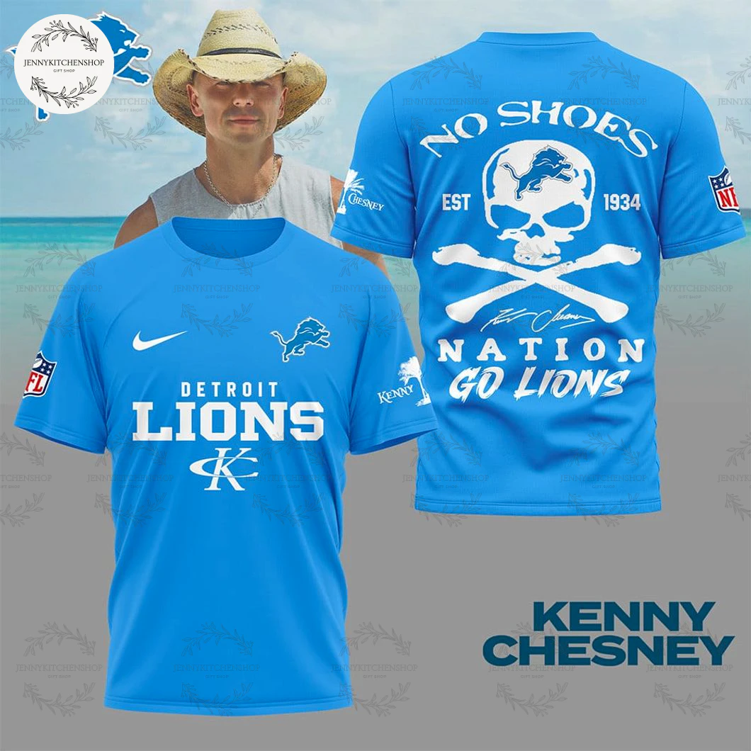 Kenny Chesney x Detroit Lions No Shoes Nation 2025 Go Lions T-Shirt