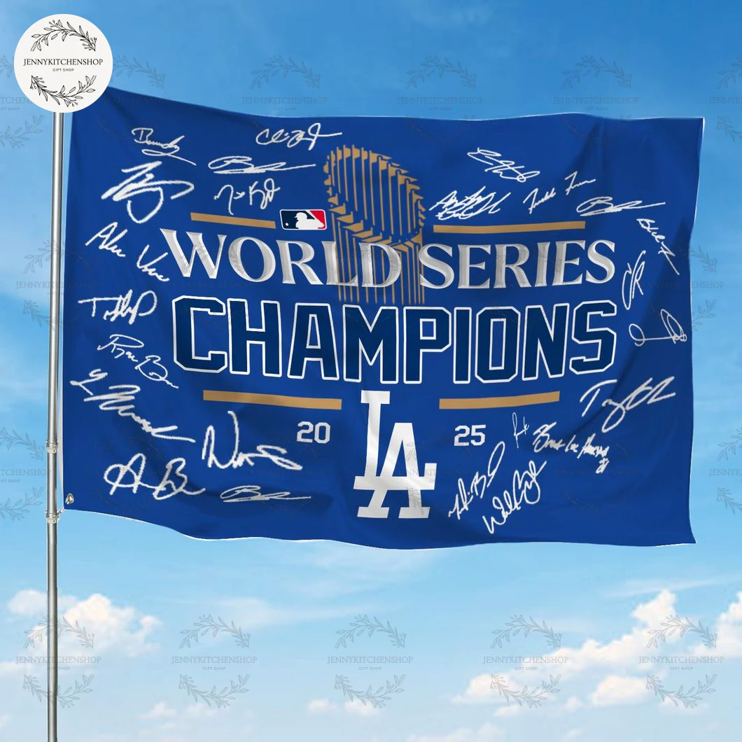 LA Dodgers 2025 World Series Champions Flag