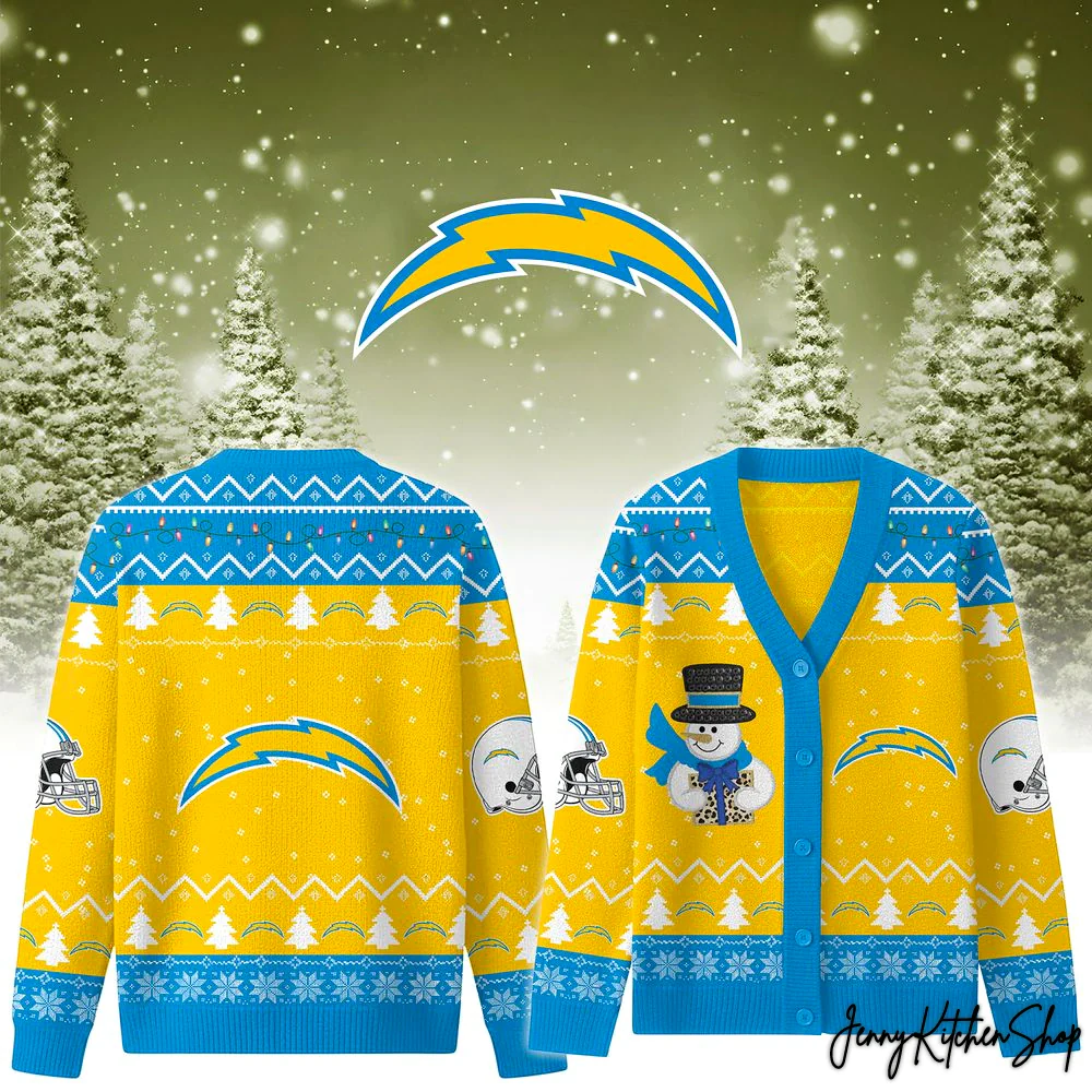 Los Angeles Chargers Christmas Cozy Cardigan Sweater
