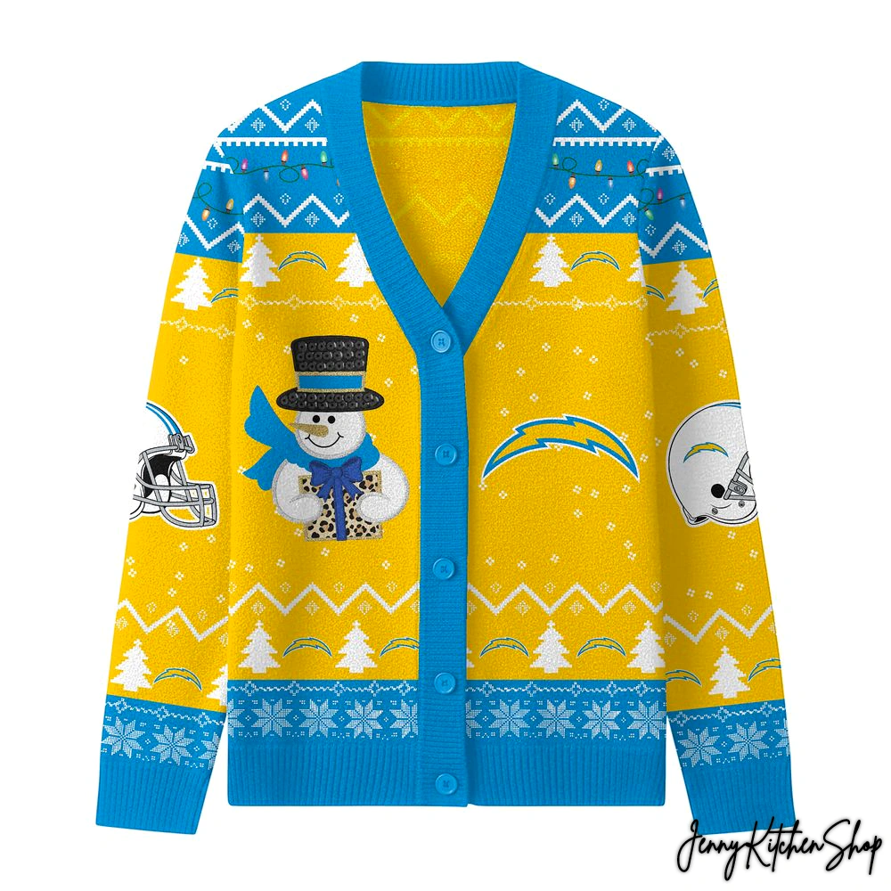 Los Angeles Chargers Christmas Cozy Cardigan Sweater