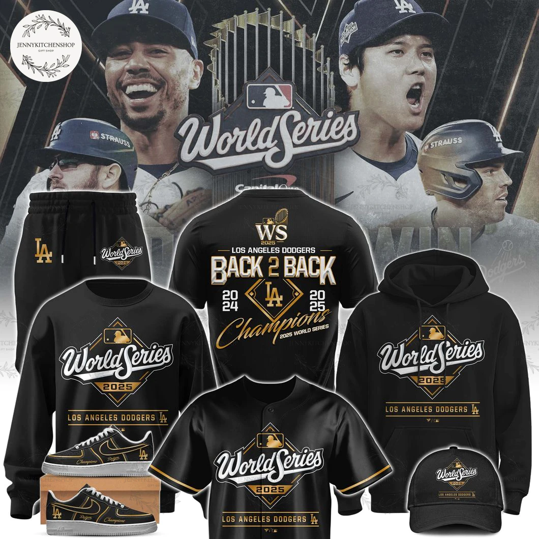 Los Angeles Dodgers Back 2 Back Champions 2025 World Series Limited Hoodie, Zip Hoodie, Cap
