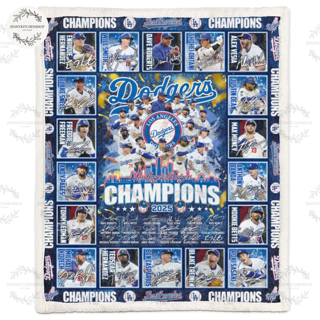 Los Angeles Dodgers Champions 2025 Fleece Blanket