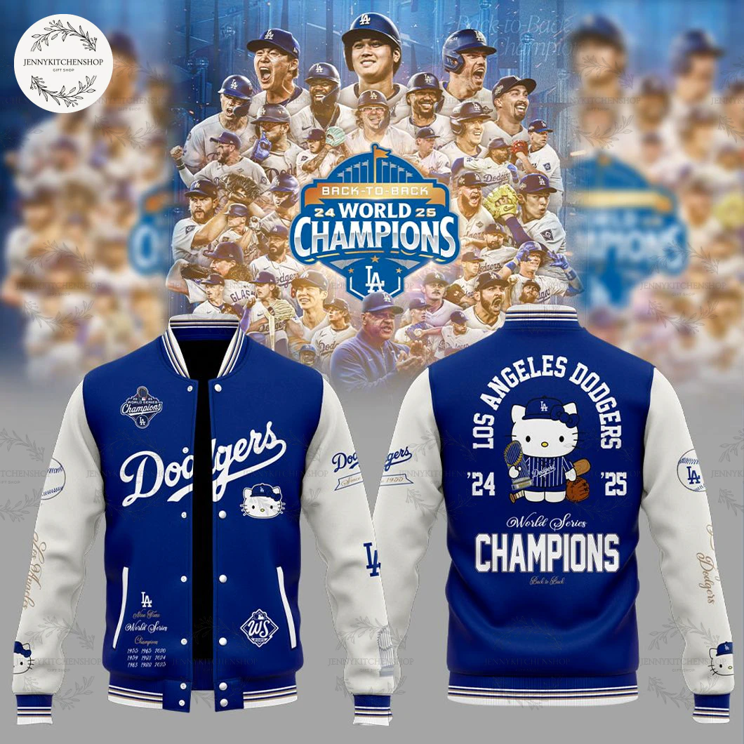 Los Angeles Dodgers x Kitty 2025 World Series Champions Limited Baseball Jacket