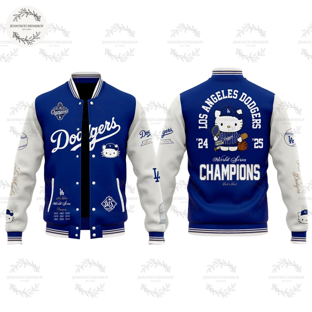 Los Angeles Dodgers x Kitty 2025 World Series Champions Limited Baseball Jacket