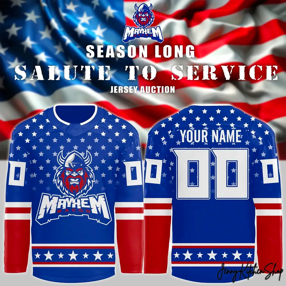 Macon Mayhem Military Night Hockey Jersey 2025 Macon Mayhem Military Night Hockey Jersey 2025