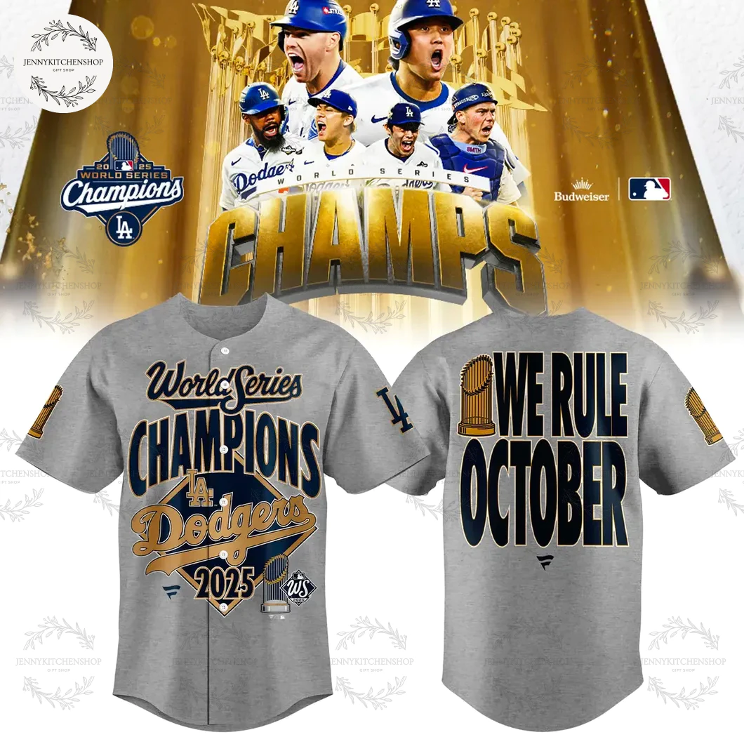 Men’s Los Angeles Dodgers Fanatics Steel 2025 World Series Champions Limited Jersey