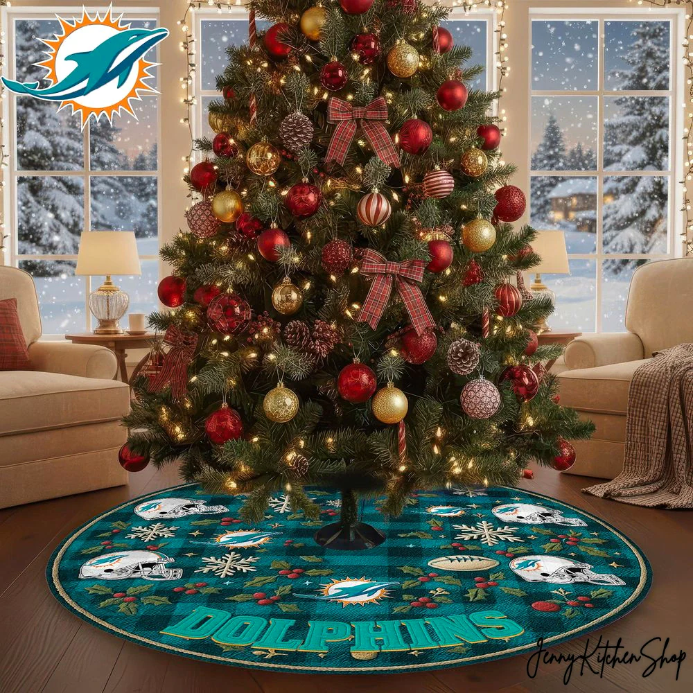 Miami Dolphins Christmas Tree Skirt