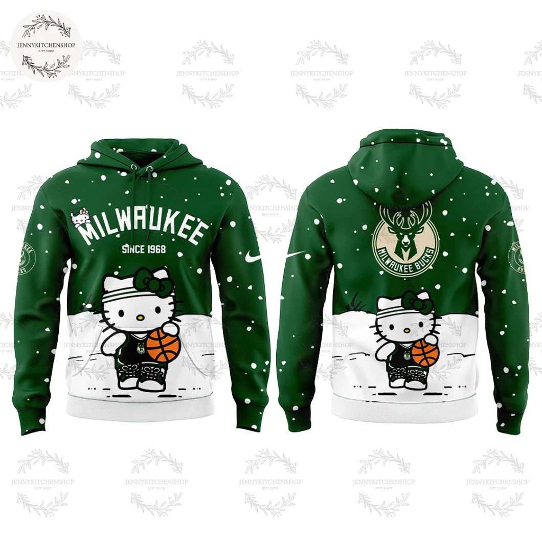 Milwaukee Bucks x Hello Kitty 2025 Since 1968 Hoodie Cap