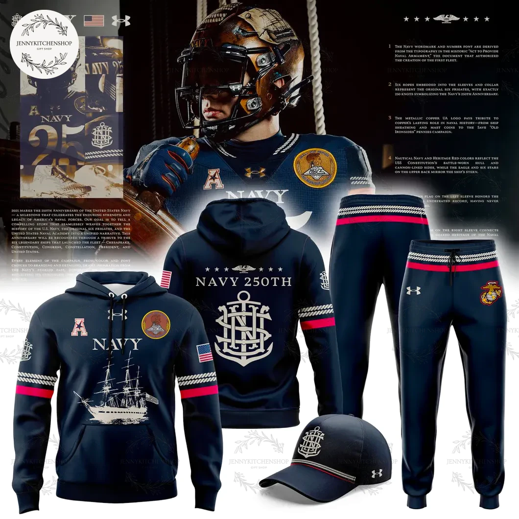 Navy Midshipmen Football 250th Anniversary 2025 Limited Hoodie