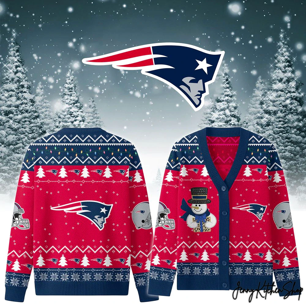 New England Patriots Christmas Cozy Cardigan Sweater