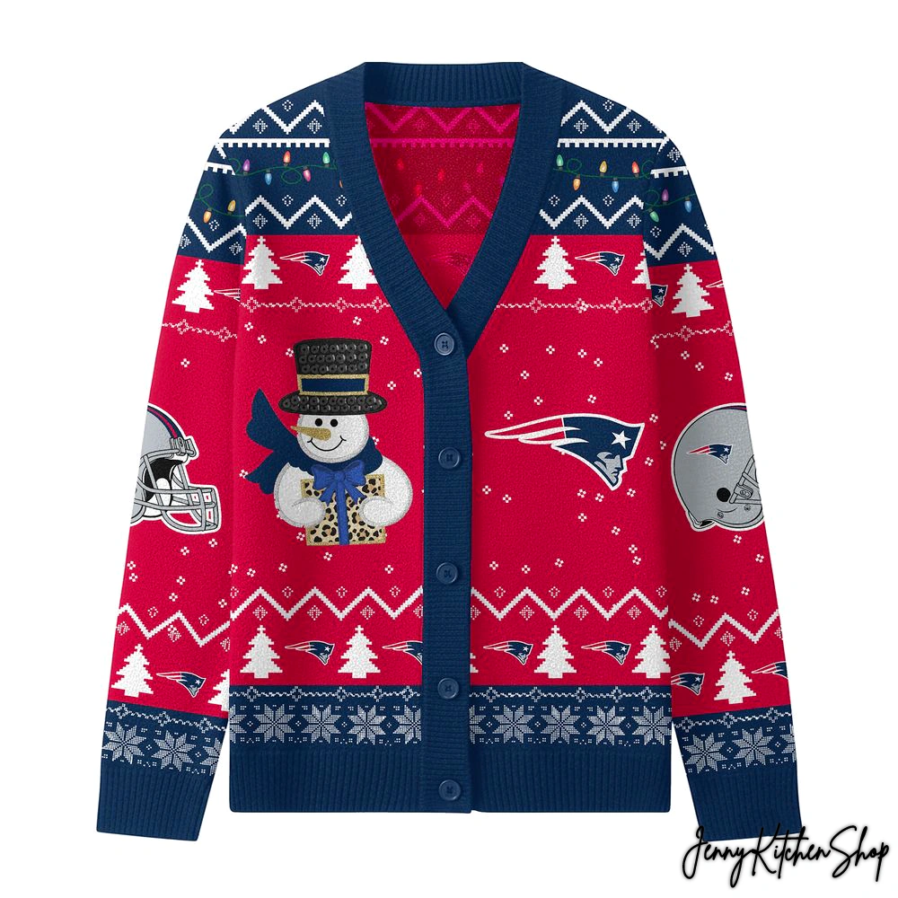 New England Patriots Christmas Cozy Cardigan Sweater