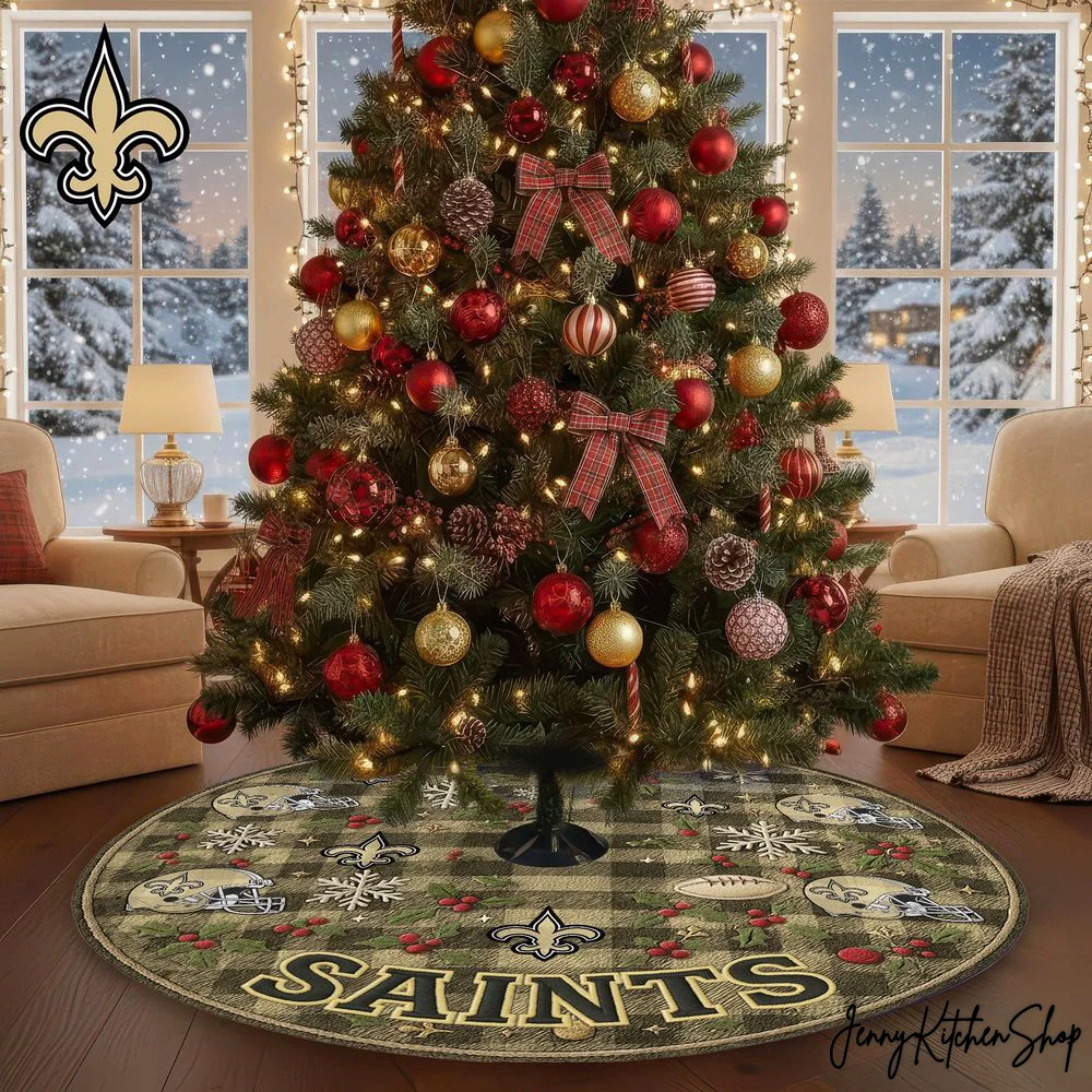 New Orleans Saints Christmas Tree Skirt New Orleans Saints Christmas Tree Skirt