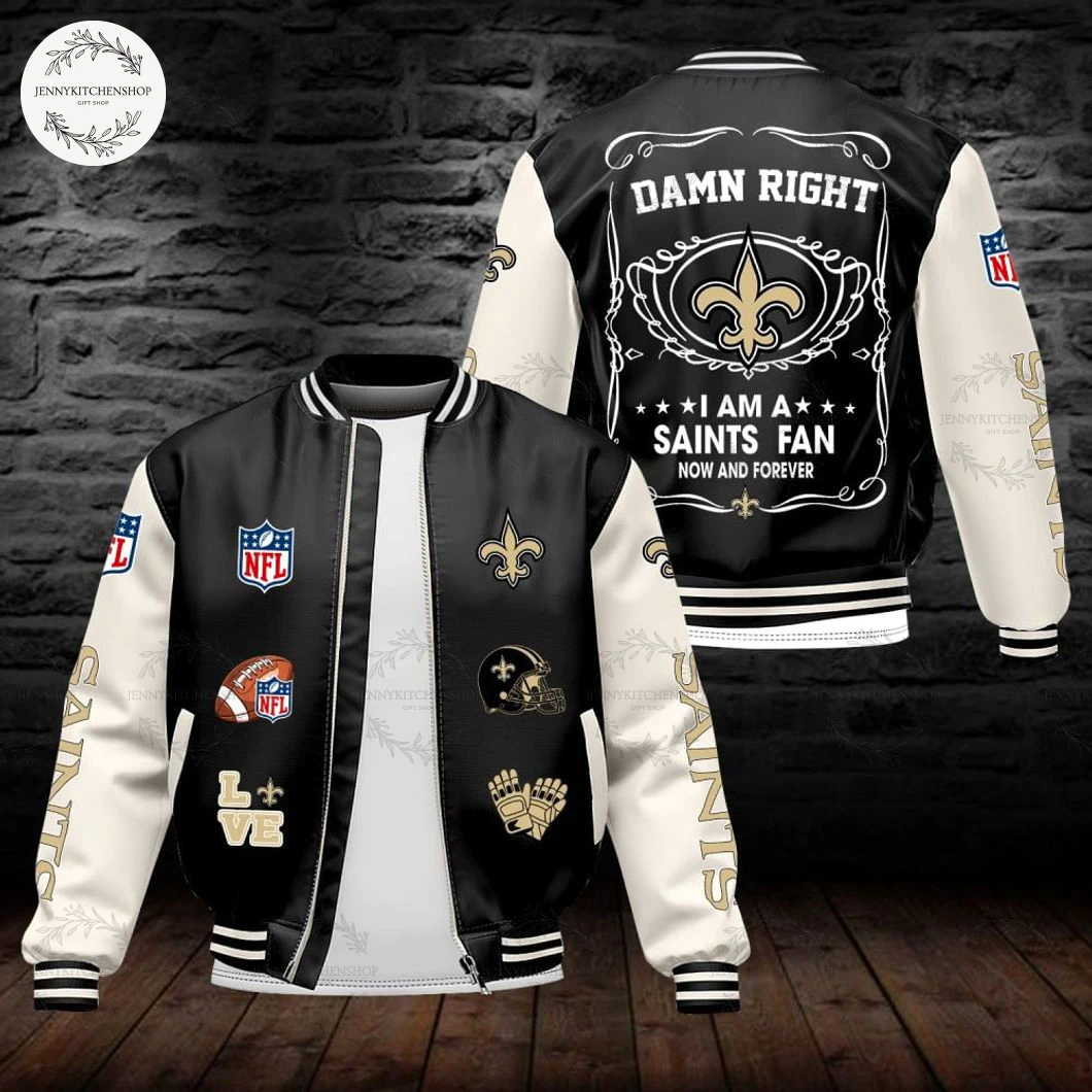 New Orleans Saints Damn Right Bomber Jacket New Orleans Saints Damn Right Bomber Jacket